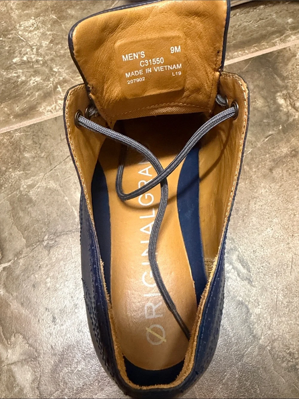 Cole Haan Men's Leather Wingtip Oxfords in Blue